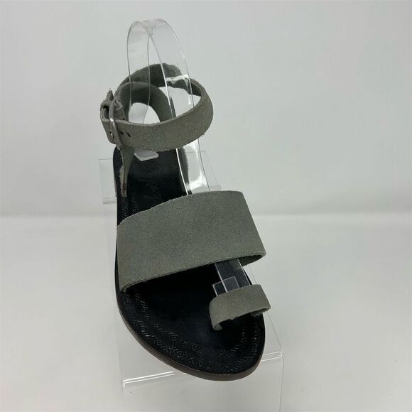 Free People Women's Gray Suede Ankle Strap Flat Sandals Size 36 (US 6) Summer - Picture 2 of 11